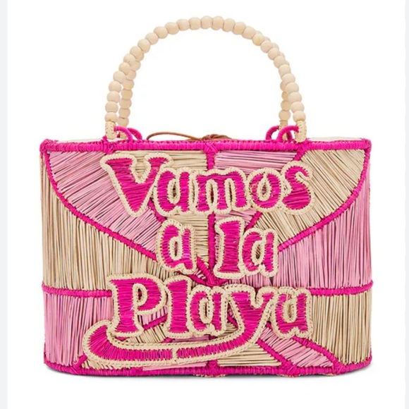 REVOLVE x Mercedes Salazar Vamos A La Playa Raffia Woven Bag - Picture 1 of 7